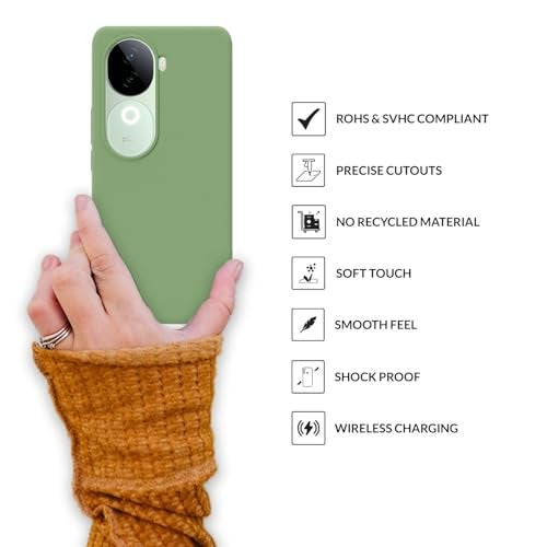 SPRIG Compatible with Vivo V40E Premium SilkTone Back Cover Drop Tested Shock Proof Mobile Case for Men, Women, Boys and Girls with Camera Protection (Mint Green) - Image 4