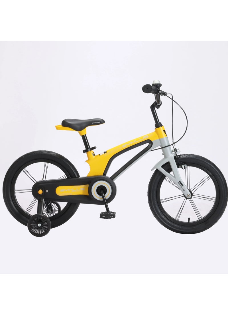 ZYKLUS Zyklus 16" Spark Magnesium Kids Bike Yellow - Lightweight, Adjustable, Disc Brake, Training Wheels, Durable Design for Ages 4-8, Safe & Stylish Bike for Young Riders  - Image 2