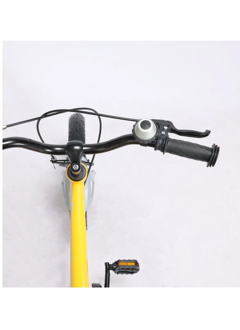 ZYKLUS Zyklus 16" Spark Magnesium Kids Bike Yellow - Lightweight, Adjustable, Disc Brake, Training Wheels, Durable Design for Ages 4-8, Safe & Stylish Bike for Young Riders  - Image 4