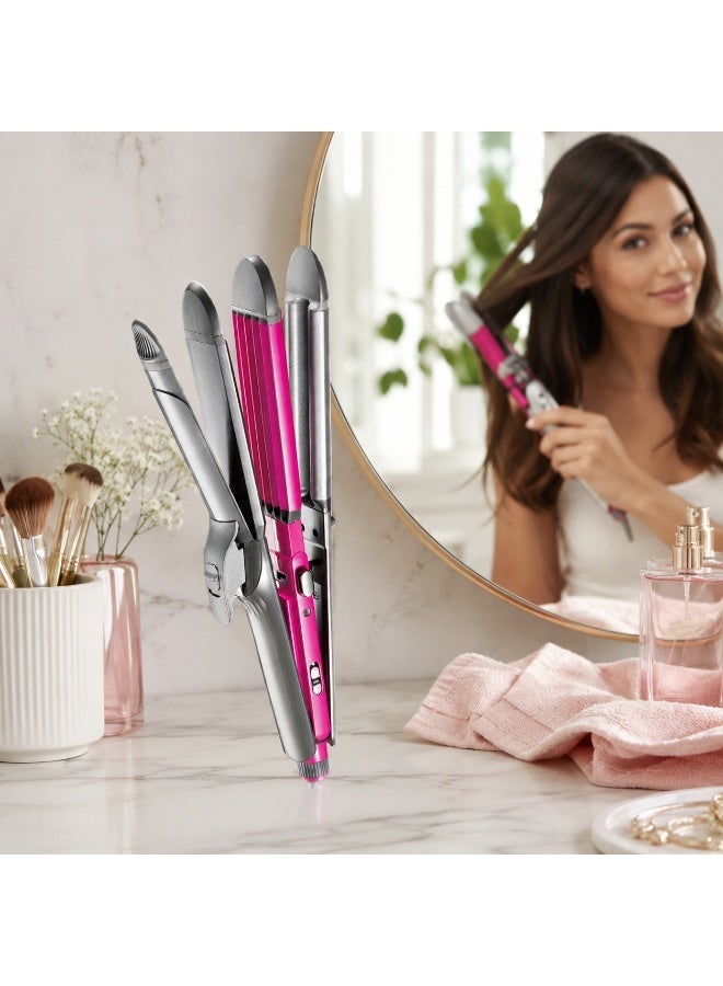 4-in-1 Hair Straightener and Curler Styling Tool – Professional Flat Iron, Curling Wand, and Hair Waver with Adjustable Temperature Control – Multi-Functional Hair Styling Kit for Women - Image 1