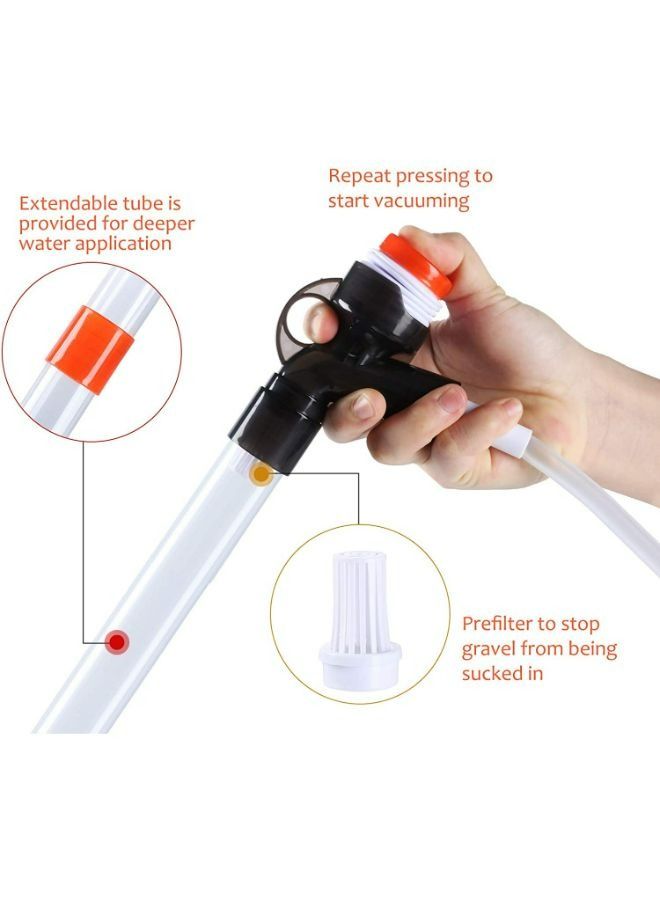 منظف رمل الأكواريوم B&K مع فوهة طويلة لتغيير المياه بسرعة وتنظيف الفلتر مع وحدة تحكم قابلة للتعديل لتدفق المياه - Image 3