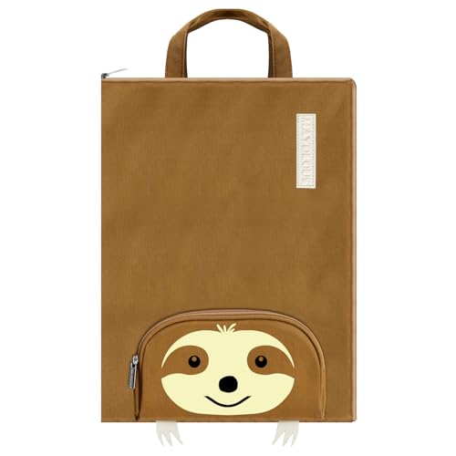 Mayplous A4 Document Bag Portable File Organizer with Zipper Handle Large 37x27 cm Portfolio Folder for Office School Business Travel Conferences Sloth - Image 1