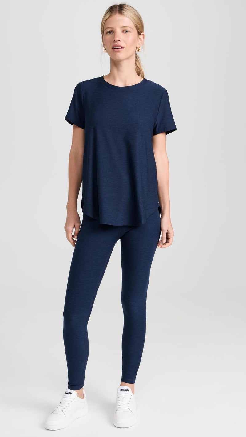 Beyond Yoga Women's Spacedye Caught in The Midi High Waisted Legging, Nocturnal Navy, Small - Image 3