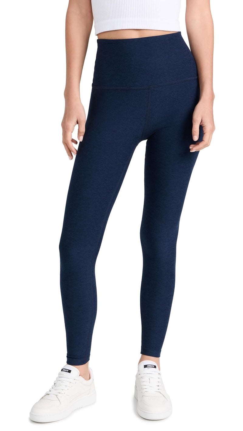 Beyond Yoga Women's Spacedye Caught in The Midi High Waisted Legging, Nocturnal Navy, Small - Image 1