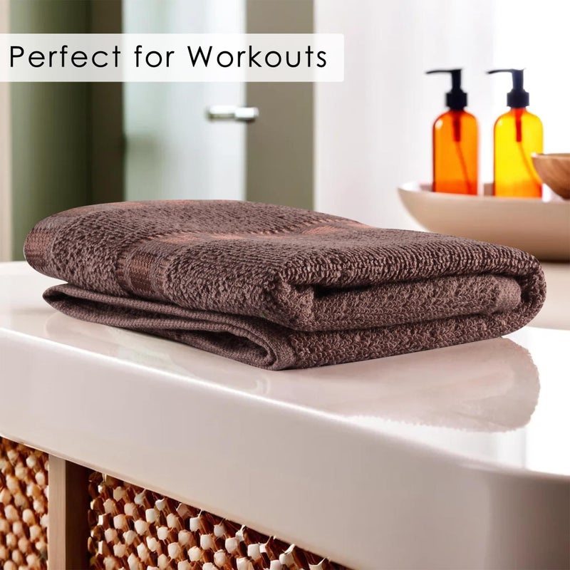 Kuber Industries Kuber Industries Pack of 4 Cotton Hand/Face Towels For Men & Women | Easily Washable | Workout Gym Napkins For Men | Pocket Towel - Brown  - Image 4