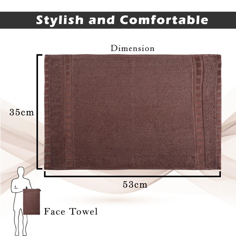 Kuber Industries Kuber Industries Pack of 4 Cotton Hand/Face Towels For Men & Women | Easily Washable | Workout Gym Napkins For Men | Pocket Towel - Brown  - Image 3