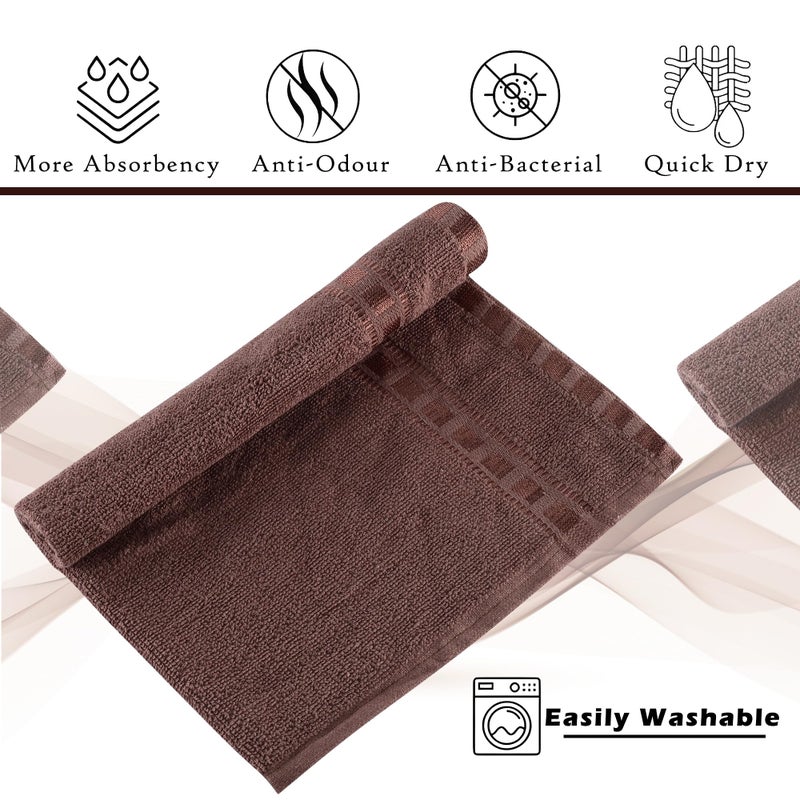 Kuber Industries Kuber Industries Pack of 4 Cotton Hand/Face Towels For Men & Women | Easily Washable | Workout Gym Napkins For Men | Pocket Towel - Brown  - Image 5