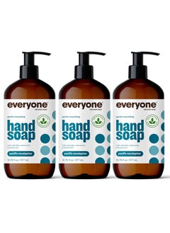 everyone for every body Everyone Liquid Hand Soap 1275 Ounce Pack of 3 Pacific Eucalyptus PlantBased Cleanser with Pure Essential Oils 