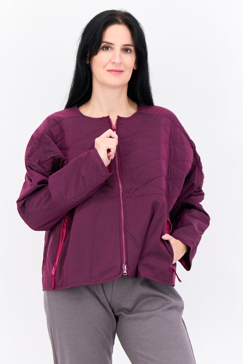 Adidas Women Sportswear Fit Long Sleeves Outdoor Jacket, Purple - Image 1
