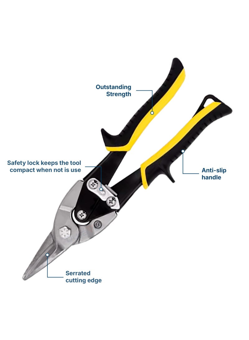 درافل مقصات قصدير متينة للطيران من دورافيل، مقصات قطع معدنية بمقبض مريح، باللونين الأسود والأصفر - Image 4