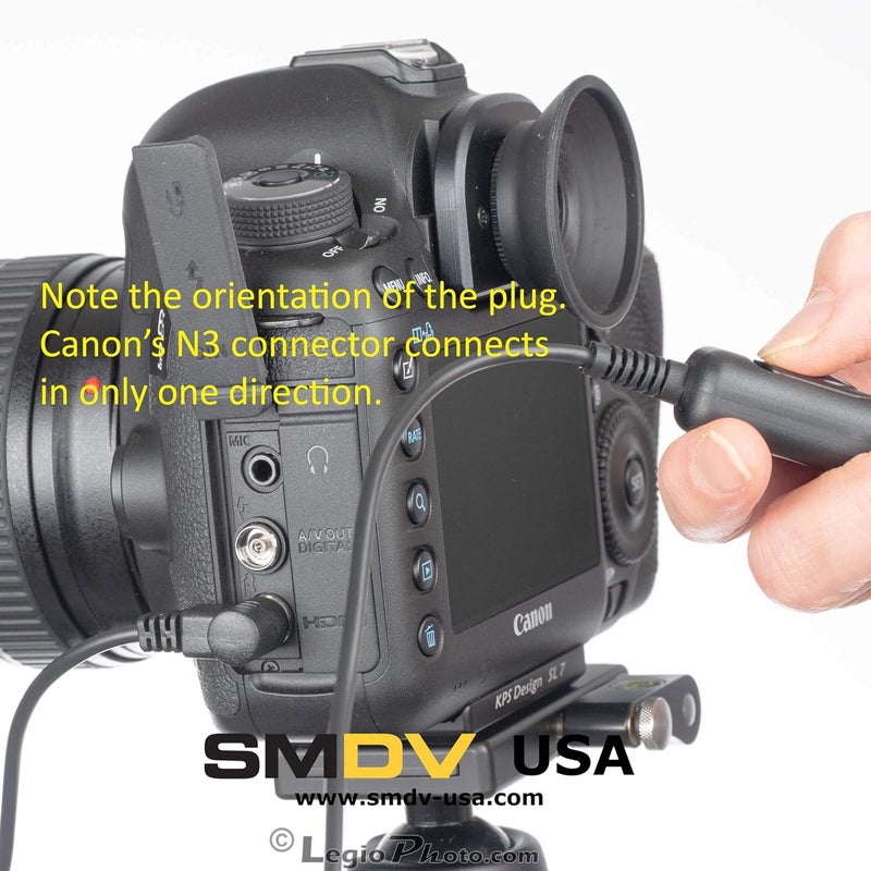 SMDV Remote Shutter Release Cable for Canon EOS 1D, 1DS Mark II, III, Mark III, IV, 1DC, 1DX, 10D, 20D, 20DA, 30D, 40D, 50D, 5D, 5D Mark II, III, 7D, Replaces Canon RS80N3 - Image 3