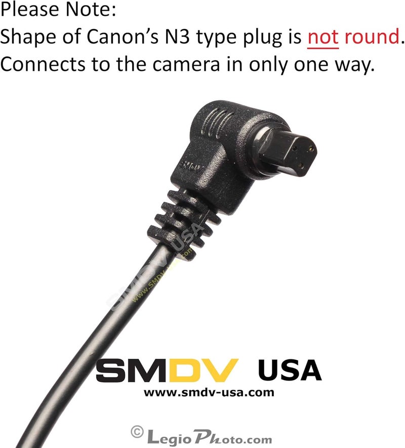 SMDV Remote Shutter Release Cable for Canon EOS 1D, 1DS Mark II, III, Mark III, IV, 1DC, 1DX, 10D, 20D, 20DA, 30D, 40D, 50D, 5D, 5D Mark II, III, 7D, Replaces Canon RS80N3 - Image 2