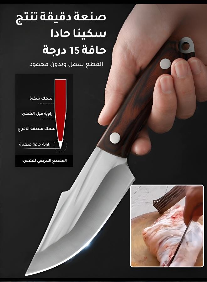 أداة يدوية مدمجة للاستخدامات الخارجية，سكين لحم محمول باليد، سكين تقطيع لحوم الشواء في الهواء الطلق، سكين تخييم، سكين سميك مصنوع يدويًا، سكين مطبخ، سكين صغير - Image 3