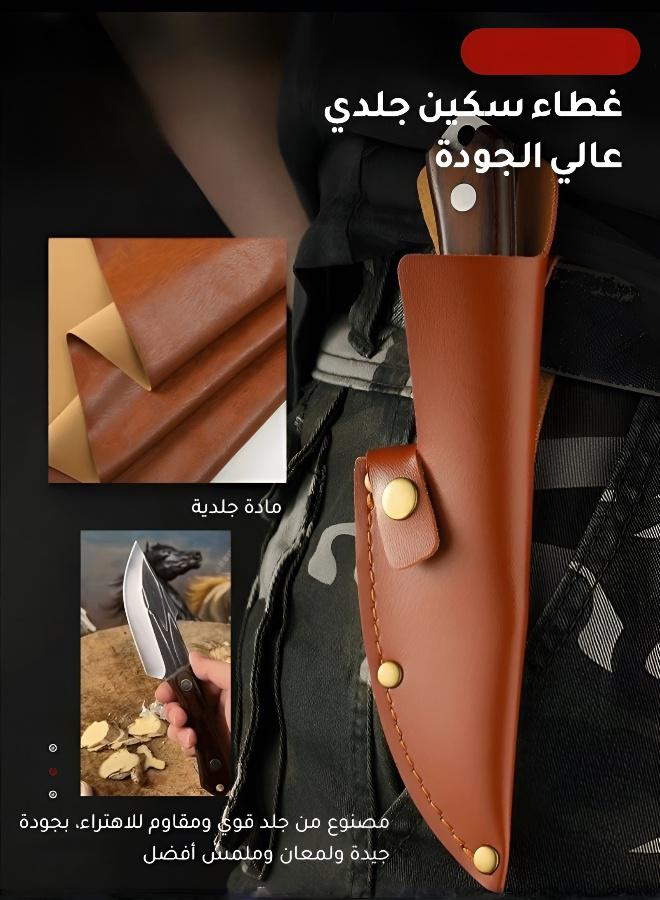 أداة يدوية مدمجة للاستخدامات الخارجية，سكين لحم محمول باليد، سكين تقطيع لحوم الشواء في الهواء الطلق، سكين تخييم، سكين سميك مصنوع يدويًا، سكين مطبخ، سكين صغير - Image 5