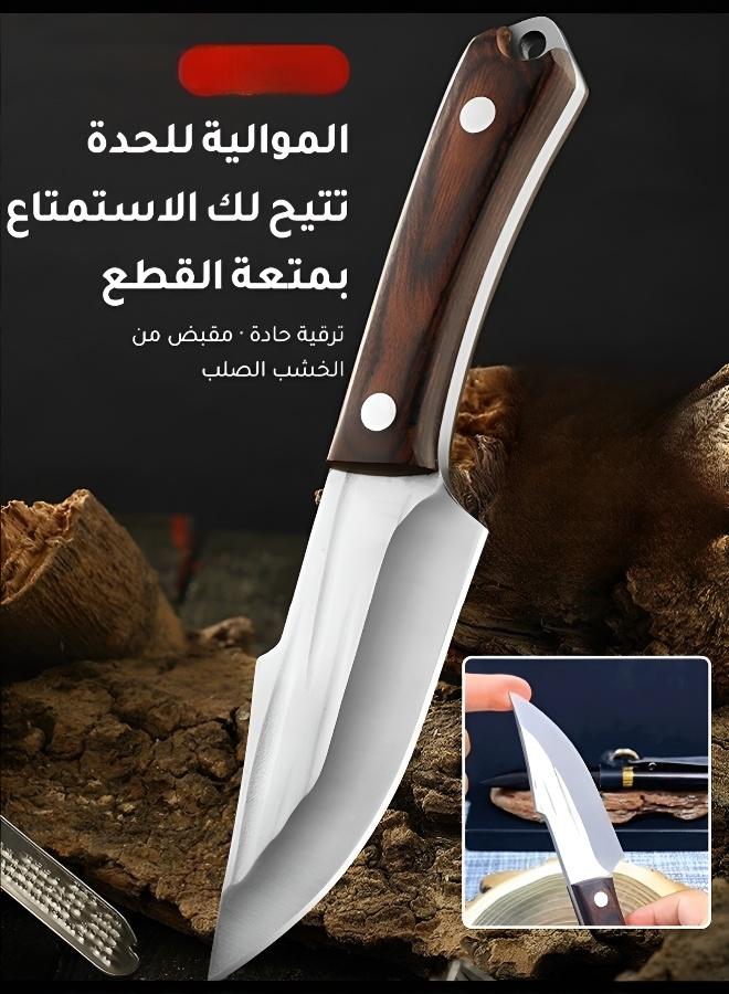 أداة يدوية مدمجة للاستخدامات الخارجية，سكين لحم محمول باليد، سكين تقطيع لحوم الشواء في الهواء الطلق، سكين تخييم، سكين سميك مصنوع يدويًا، سكين مطبخ، سكين صغير - Image 2