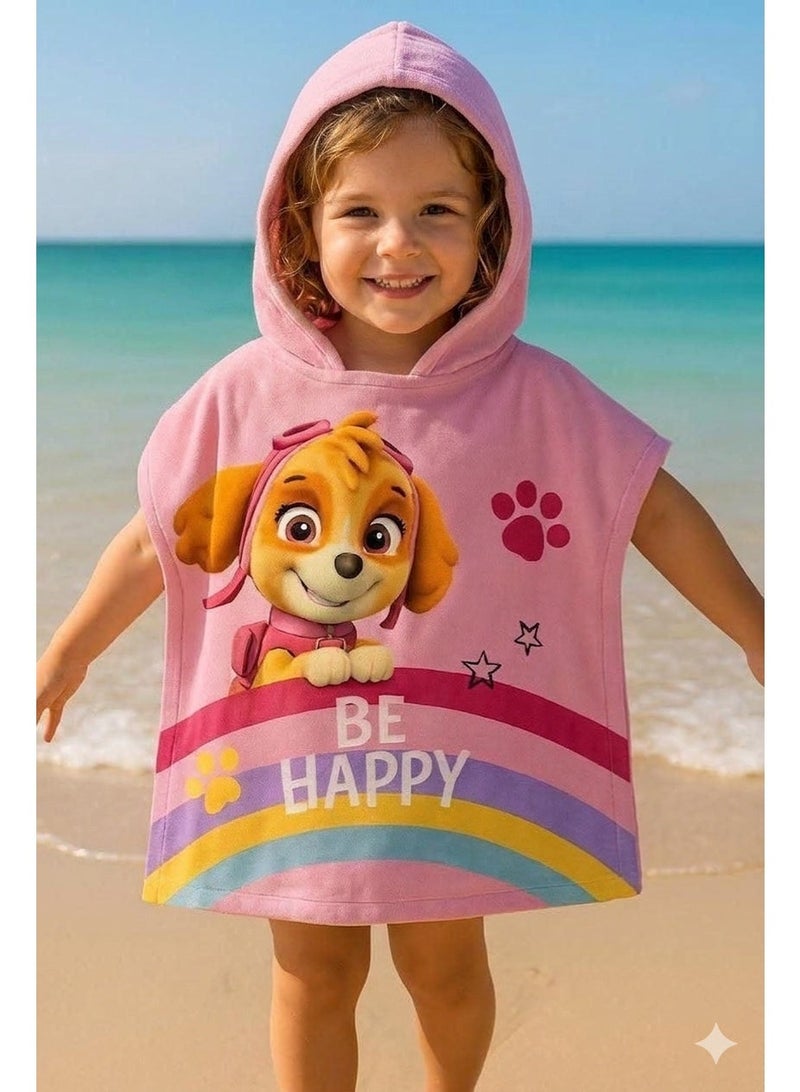 PAW PATROL kids hooded poncho towel for girls - Image 1
