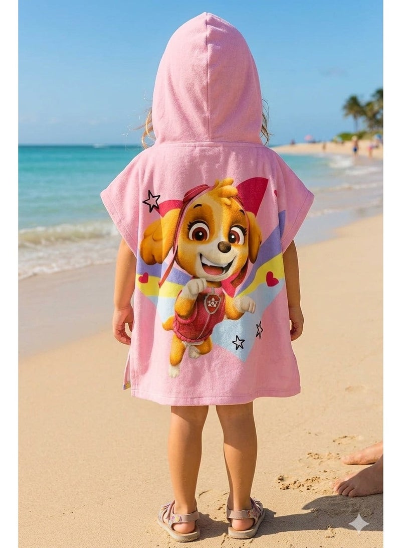 PAW PATROL kids hooded poncho towel for girls - Image 2