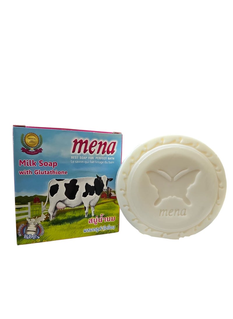 مينا صابون الحليب ممزوج بالجلوتاثيون يشيد بالاستحمام  130جرام