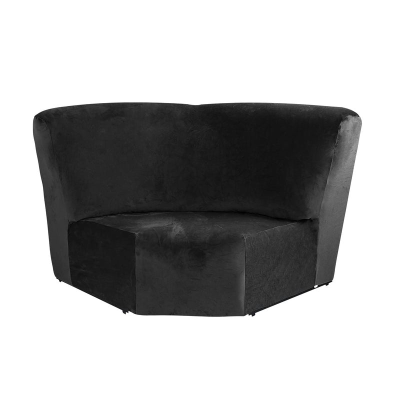MIFXIN Corner Sofa Cover 1 Piece Velvet Stretch Corner Couch Cover for Sectional Recliner Sofa Slipcover Reclining L Shape Sofa Couch Additional Seat Black
