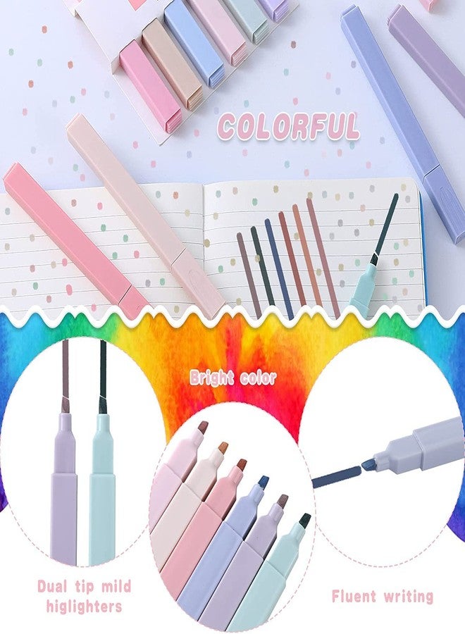 PXBQ Aesthetic Cute Highlighters Bible and Pens No Bleed Mild Soft Chisel Tip Pastel Highlighters Marker Pens for Journaling Note Taking School Stationary (12 Pcs Aesthetic Highlighter), Multicolor - Image 4