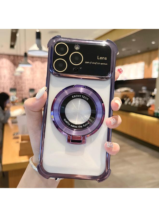 S-TOP Case For iPhone 13 Pro MagSafe Holder Shockproof TPU Phone Case with Lens Film - Image 1
