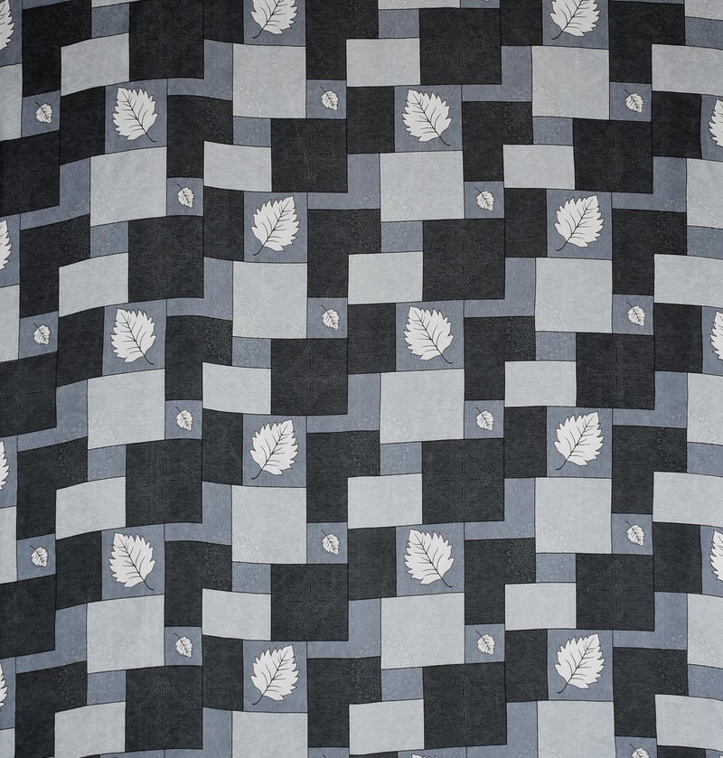 Furnofy Premium Geometric Printed Double Bedsheet Set – Grey & Black (90x100 Inches) with 2 Pillow Covers – Flat - Image 4