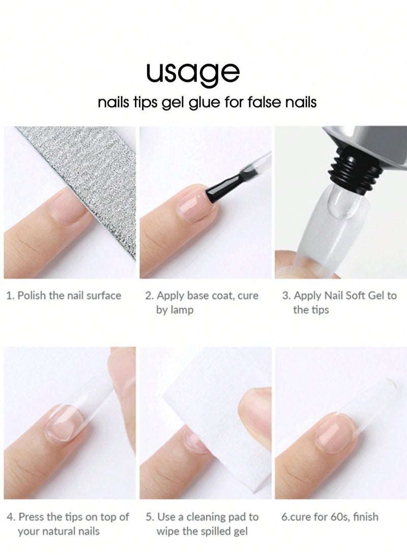 550pcs Short Almond Soft Gel Nail Tips - Semi-Frosted Transparent Press-On Nails for DIY & Salon, Easy to Use with UV Gel, French Design Artificial Nails, 12 Sizes with Storage Box, Nail Extension, Short Almond - Image 4