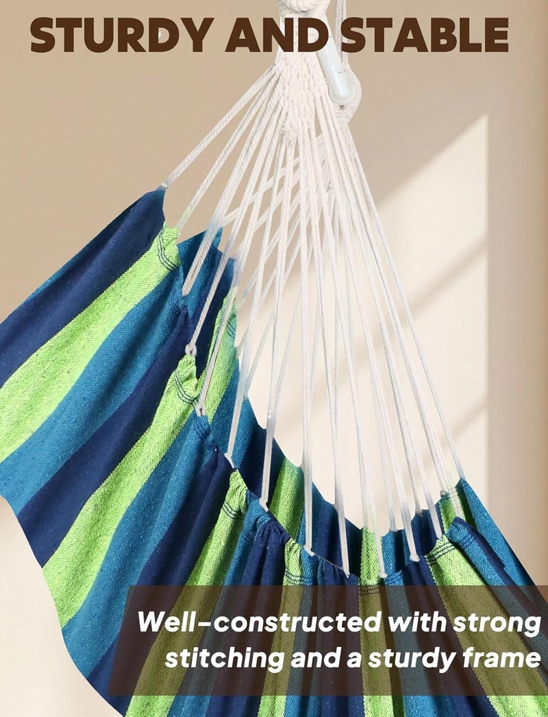 Chihee Swing Chair Hammock Max 227 kg 2 Cushions Included Metal Bar with Non-Slip Slots Portable Hanging Chair Side Pocket Bohemian Chair Large Macrame Indoor Outdoor - Image 5
