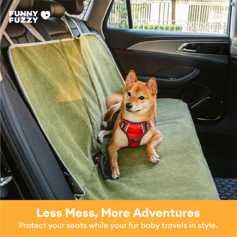 FUNNY FUZZY Dog Car Seat Cover for Back Seat, Waterproof, Scratchproof Car Seat Protector for Dogs Nonslip, Dog Back Seat Covers for Cars, Trucks and SUVs, Back Seat(18.1''W x 53''LÃ—22" H) - Image 4