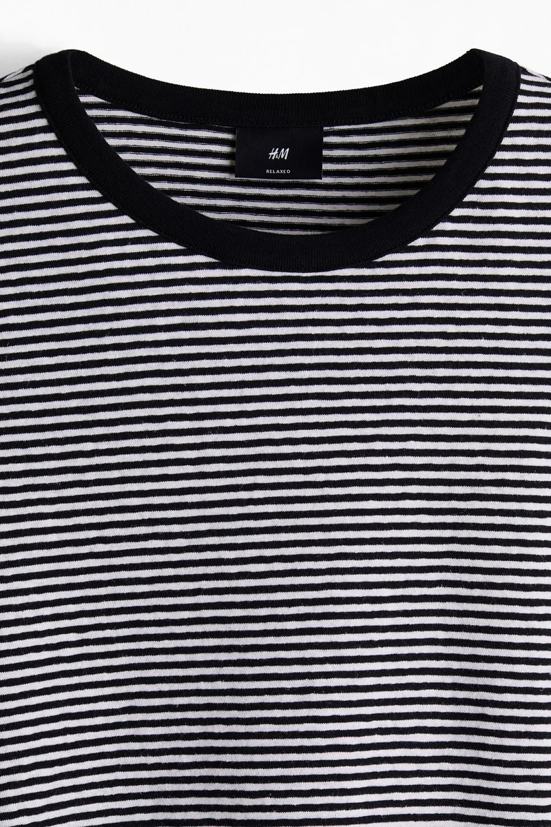 H&M  Relaxed Fit Linen-blend T-shirt for Men | Best Price UAE