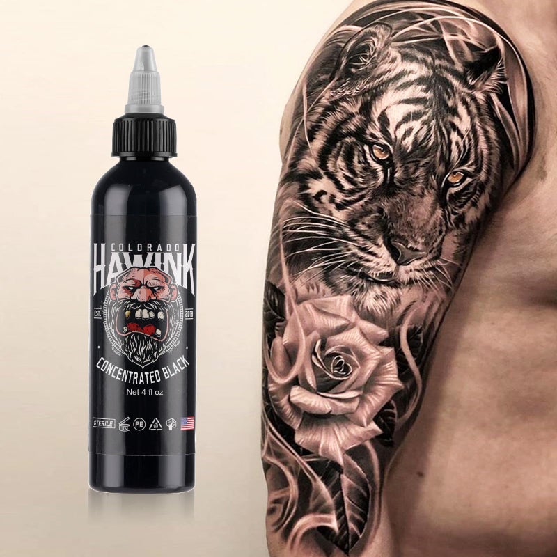 HAWINK Black Tattoo Ink 4oz(120ml) Friendly Pigment Tattoo Supplies Concentrated Black TI203-120-002 - Image 5