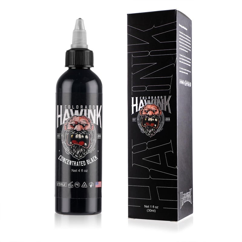HAWINK Black Tattoo Ink 4oz(120ml) Friendly Pigment Tattoo Supplies Concentrated Black TI203-120-002 - Image 1
