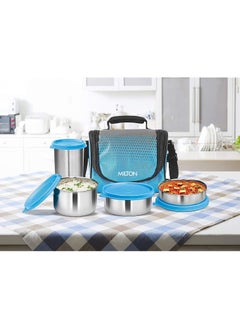 Milton Tasty 3 Stainless Steel Combo Lunch Box With Tumbler Cyan  - Image 2