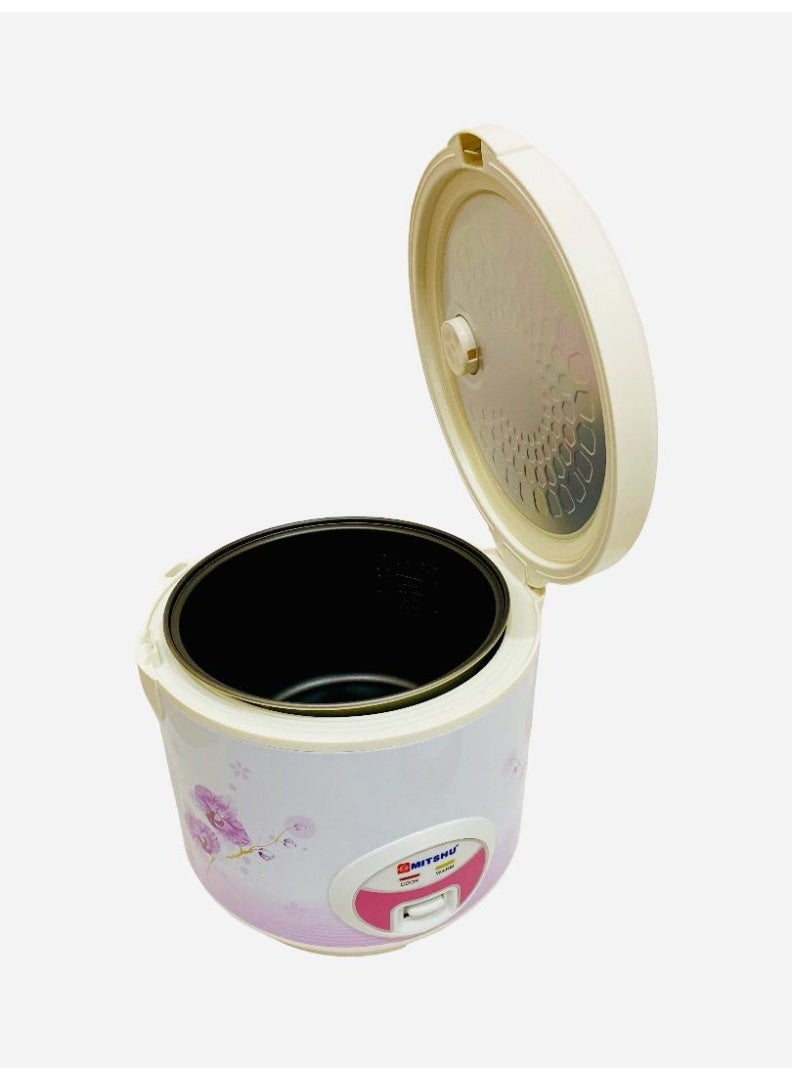 ميتشو طباخ أرز كهربائي 3 في 1 مع وعاء داخلي ومغرفة أرز وكوب قياس، يتضمن وظيفة الطهي والبخار والتدفئة مع مؤشر ضوئي/مقبض بارد الملمس مع جهاز بخار خارجي 2.8 لتر 1000 وات - Image 3