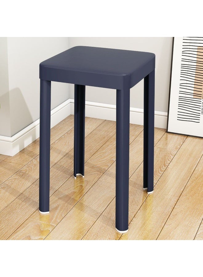 DANUBE HOME Cossa Stool Light Weight Single Backless Chair PP Material Modern Design 1 Seater Chair For Living Room Dining Room Indoor Furniture L28xW28xH45.5cm -Dark Blue 