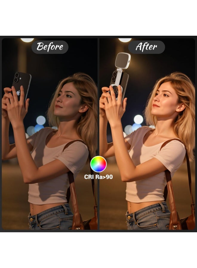 LBMT Magnetic Selfie Light Compatible for iPhone & Android, Folding 5 Led Modes with Mirror,and Rechargeable Portable Fill Light Phone for Zoom Makeup, Photography Recording Video Conference.(White) - Image 5