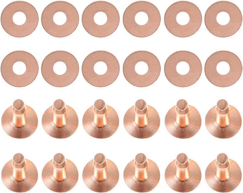 PRETYZOOM 50 Sets DIY Leather Rivets Studs Kit for Luggage and Leathercraft, 9.3x19mm Metal Rivets Small Hole Pieces, DIY Craft Supplies for Bags and Sofas - Image 1