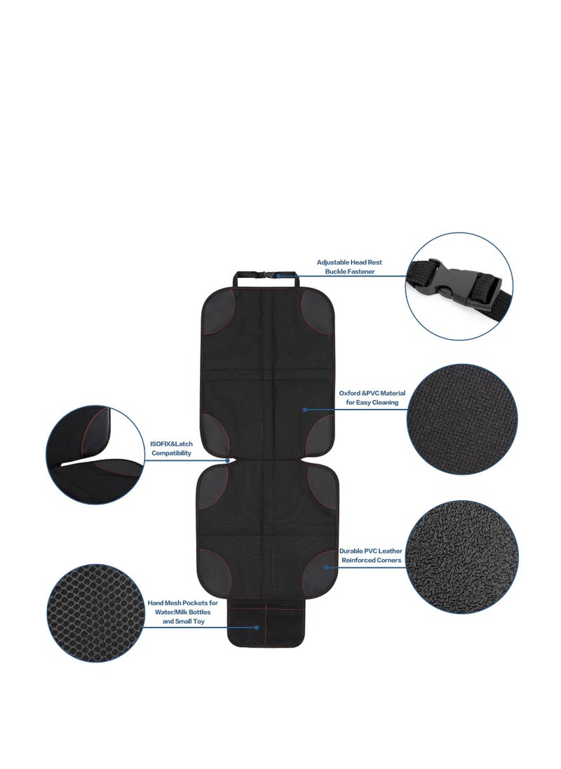 DUNISO 2 Packs Child Car Seat Protector for Child Car Seat Cushion Safety Seat Waterproof 600D Fabric Car Seat, Black  - Image 4