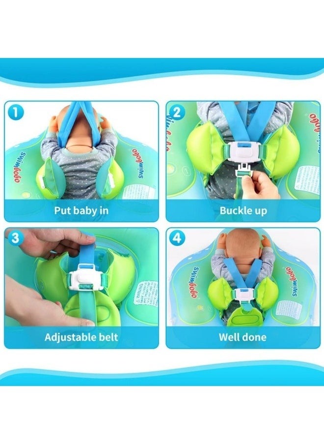 Baby Pool Float with Canopy Baby Swim Float Inflatable Swimming Ring with Adjustable Sun Protection Canopy Toddler Floaties with Seat and Handle Water Toys