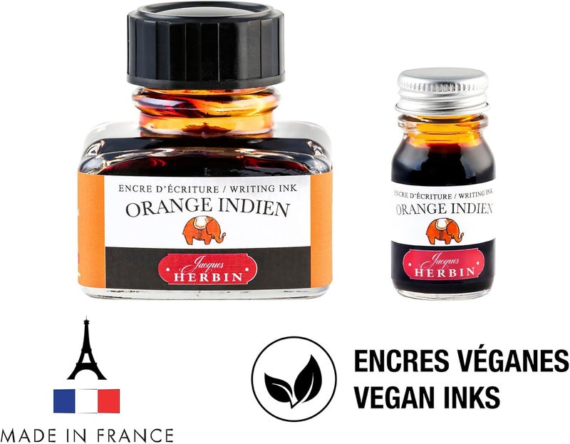 Jacques Herbin Herbin Jacques 13057T- 30ml Bottle of Ink for Fountain Pens and Rollerball Pens - Orange Indien - Image 5