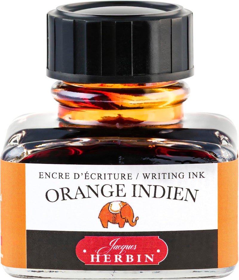 Jacques Herbin Herbin Jacques 13057T- 30ml Bottle of Ink for Fountain Pens and Rollerball Pens - Orange Indien - Image 1