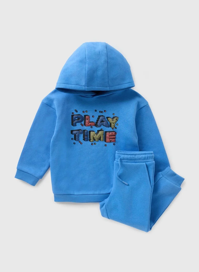 Matalan Boys Blue Play Time Hoodie & Jogging Bottom Set