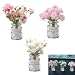 CyperFair 3 PCS Car Dash Flower Vase Decor Faux Mini Arrangement Ornament with Cherry Blossom Jasmine Nature Aesthetic Accessory with Nomarking Adhesive Universal for Girl Women Multicolored - Image 2