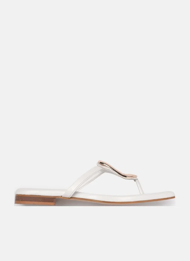 AURA White Flats for Women Perfect for Parties & Special Events