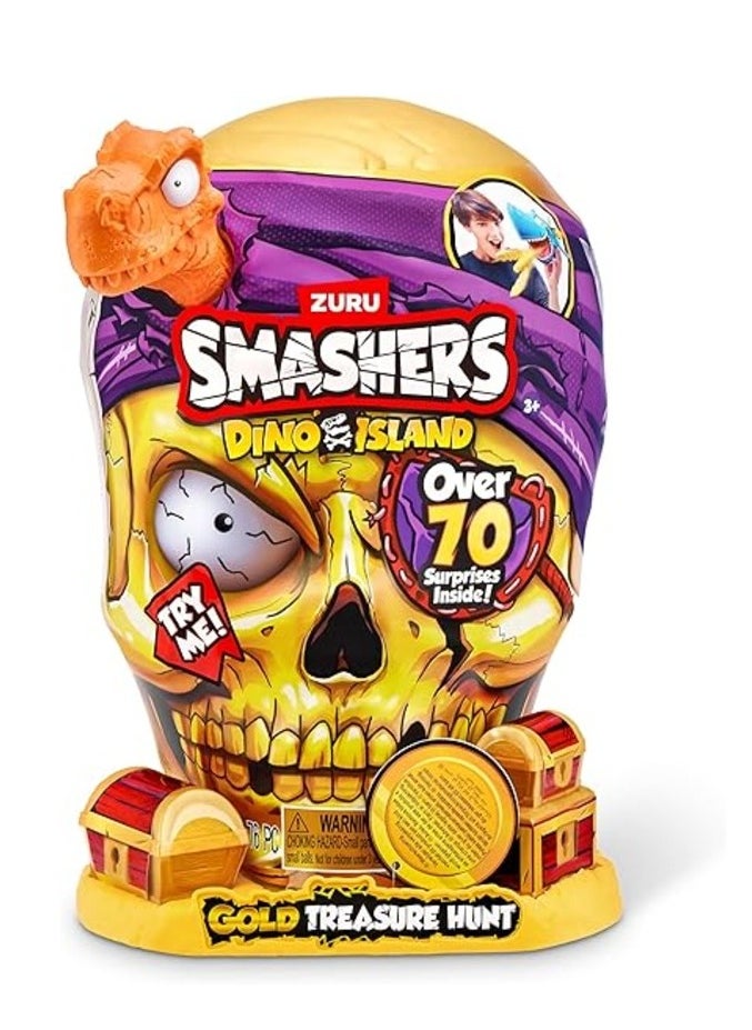 ZURU ZURU Smashers Dino Island Gold Treasure Hunt – 70+ Surprises, Rare Dino Toy, Dig & Discover Fun  - Image 1