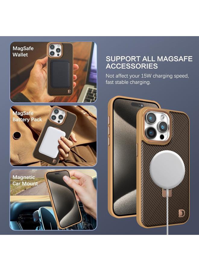 اس-توب جراب هاتف iPhone 16 مصنوع من ألياف الكربون مع حامل MagSafe - Image 3