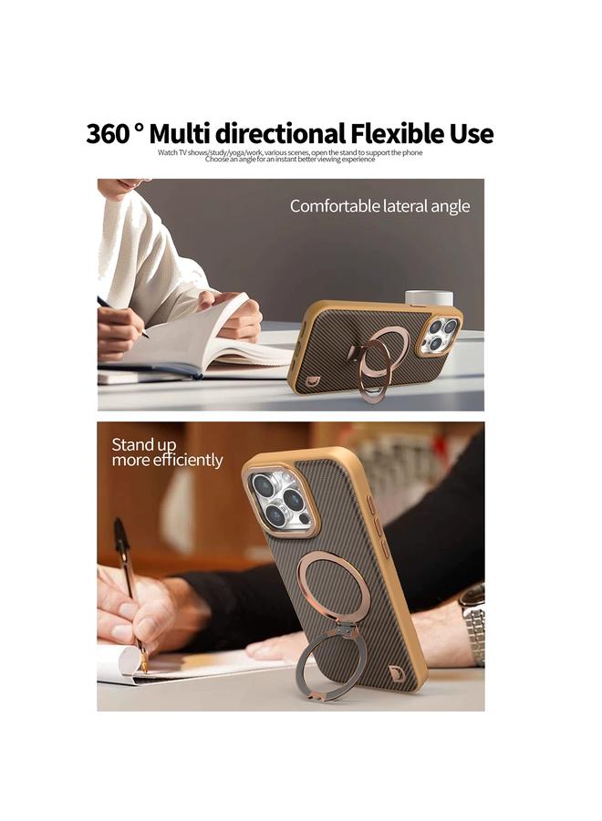 اس-توب جراب هاتف iPhone 16 مصنوع من ألياف الكربون مع حامل MagSafe - Image 2