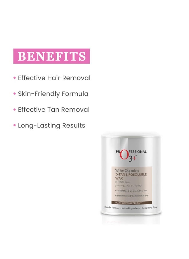 O3+ D-TAN Liposoluble Hair Removal Wax, Depilation For |Face and Eyebrow|Underarm Wax | Sensitive Skin Wax | Sensitive Body Part | Hair Removal Wax | Strip less wax | Peel Off Wax | 800G - Image 3