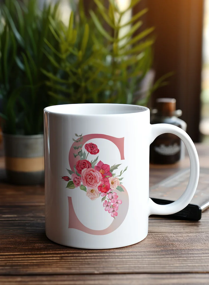 لوحة كوب سيراميك  أونصة بتصميم حرف  على الجانبين