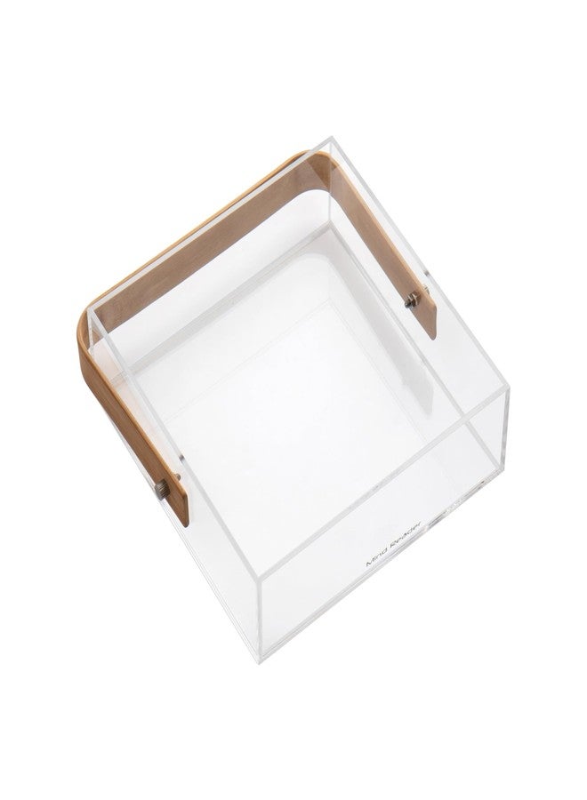 Mind Reader Napkin Holder, Kichen Storage, Countertop Organizer, Caddy, Kitchen, Acrylic, 7.25"L x 7.25"W x 5.5"H, Brown - Image 4